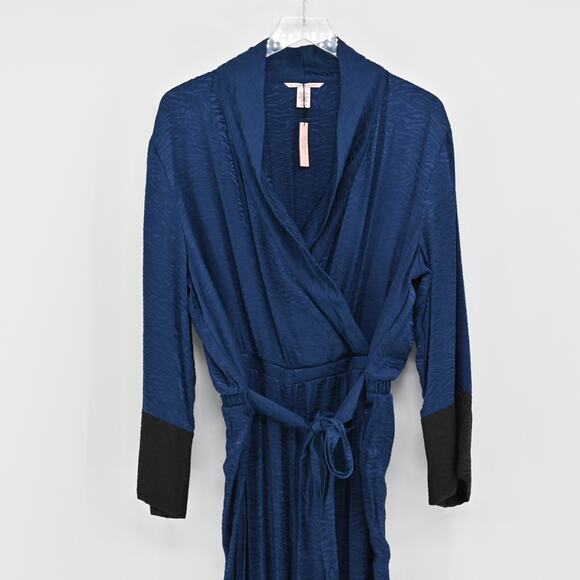 VICTORIAS SECRET Playsuit Sz L Zebra Ensign Blue Day Night Plunge Loungewear NEW - Picture 3 of 15